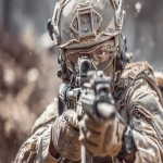 **a modern infantry soldier aiming a rifle on the battlefield, three-quarter side angle, face partially obscured by helmet and goggles, contemporary tactical gear with no identifiable insignia or patches, anonymous modern military equipment, focused posture, shallow depth of field, natural daylight, realistic environment with earth and debris, cinematic but clean realism, ultra-high-resolution photorealistic military imagery, editorial style, no national markings, no logos, no unit identifiers --ar 3:2 --q 2 --s 130 --raw** - Image #2 <@1316769186084552714>
