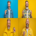 **a cheerful middle-aged man, squeezing a yellow vice-clip between his fingers --ar 16:9 --s 250 --v 7.0** - <@1088093143066488912> (fast)