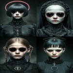 **cosmetic full black sclera contacts, her eyes are black like a dolls eyes, godless she stares into the abyss, blacked out eyeballs, wide iris with misty volumetric environment --ar 2:3 --sref 24 <https://s.mj.run/p-Ixz3s9pNM> --p ajjw9qi --exp 50 --sv 4 --s 666 --v 7.0** - <@788265797444173834> (turbo)