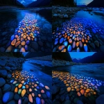 **illuminated river stones at night beneath the manifold mosaic murmurationism duration night sky --ar 16:9 --sref <https://s.mj.run/25o_KGHQ_zo> --personalize nl7lyv9 --v 6.1** - <@1146047051570876487> (fast)