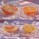 **a highly detailed crystal orange art piece, shaped like a sliced orange made entirely of translucent gemstone, iridescent rainbow reflections, sparkling diamond-like textures, placed on a clear glass plate, surrounded by crystal droplets, soft pastel lighting, dreamy glossy aesthetic, hyper realistic photography, fantasy luxury concept --ar 9:16** - <@1240240057374478349> (fast)