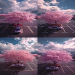 **<https://s.mj.run/qEeV4Z4MR8Q> japan, single cherry blossom tree, top angle view, carpark, clouds sky, amazing colours and lighting, vibrant, nostalgic, --ar 2:3 --v 7.0** - Variations (Strong) by <@299543579276345345> (fast)
