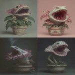 **A weird carnivorous predatory rafflesia kaiju monster, bursting out of a terra cotta pot, cinematic style --ar 3:4 --exp 40 --profile nw1kv4l --v 7.0** - <@981947740646932550> (fast)
-# Create, explore, and organize on [midjourney.com](<https://midjourney.com/imagine?from_discord=1>)