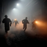 **coal miners working in a dark and dangerous underground mine. from the back of the mine, it starts to collapse. everyone is running torard the the camera. miners look scared** - Image #2 <@499594555298021396>