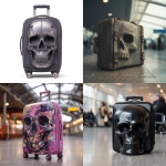 **skull shaped travel suitcase, back space at the airport** - <@847871507090112512> (fast)