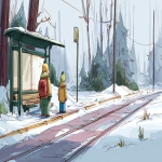 **marionette of stan cartman kyle and kenny waiting at the busstop in the snowy southpark town --ar 16:9 --sref 2176532555 --v 7.0 --p 3zsu9m4** - Image #2 <@1392443332889677924>