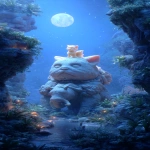 **A cat riding her fierce horse-sized woman, Ancient ruins rock-carved relief fresco in lush jungle swamp, the blue moon is giving a ghostly hazy shine from above. --p qrlk6zp 6hc66x1 --ar 9:16** - Image #2 <@639231094968942592>