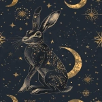 **moonlit jackrabbit, crescent moon and stars motifs, mystical boho, navy and gold accents, clean background, subtle grain --ar 4:5 --v 6.0 --no text --raw** - Image #2 <@1150647384779530290>