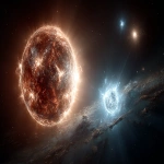 **Clean astrophysical comparison in space: Earth on the left, large glowing neutron star in the center, smaller mysterious quark star on the right, dark space background with stars, faint cosmic glow around each body, cinematic scale composition, sharp focus, realistic color grading, documentary-style clarity, professional astrophysics visualization, strong focal emphasis on the tiny quark star being strangest of all, clean and uncluttered, high-quality scientific visual. --ar 16:9 --v 7.0 --s 750** - Image #2 <@1347352121820844044>