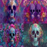 **Día de Muertos kaleidochromic digital glitch --ar 16:9** - <@391048027051261958> (relaxed)