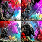 **🍂🦨🏹⚔️ 🌈✏️ --ar 7:4 --sref 101 --sv 4 --sw 100 --p zzmkt1u** - <@370960263245070346> (fast)