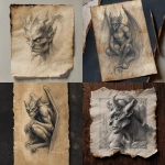 **pencil sketch styled illustration of a gargoyle on a dark parchment style background with scorched edges** - <@247898105217941514> (fast)
-# Create, explore, and organize on [midjourney.com](<https://midjourney.com/imagine?from_discord=1>)