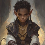 **a brown skinned elf warlock boy with black hair --v 6.1** - Upscaled (Creative) by <@784252075265490974> (fast)