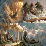 **"Good""Morning" Sticky-note SuperImposition Cotton Clouds Paint a Scene of an Old Man Relaxing in the Forest Drinking some Tea, Looking over a book containing Fluvioglacial-Outwash-Plaines Craft-World Hyper-RealityMash --ar 3:2 --v 7.0** - <@426654487248109579> (fast)