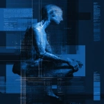 **A restrained, graphic composition where a sculptural human presence is partially obscured by system structures grids, code-like typography, modular blocks. The image reads as a study of time, archives, and future possibility. Dark blue accent color throughout, minimal saturation, strong negative space, institutional design language, not futuristic. --ar 4:5** - Image #1 <@1040897715137163265>