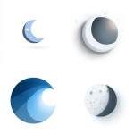 **create a Simplified moon graphic icon on white background with** - <@1131473290637095012> (fast)