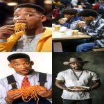 **Will Smith eats sloppy spaghetti with knarled hands. Foxfire --c 33 --ar 9:16 --v 6.1** - <@1268648309472493618> (fast)