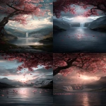 **blueprint Heavenly wonderland valley,Wide shot,Eye-level view,Cascading waterfalls, serene river, abundant pink cherry blossoms, mossy green hills, distant misty mountains, numerous pink/red butterflies + Hanging blooms, falling petals on water, sparkling light particles, ethereal mist,Butterflies fluttering, water flowing,Magical sunlit daytime,Distant misty mountains, glowing sun background,Ethereal, idyllic, dreamlike, vibrant atmosphere,Hyperrealistic photography, fantasy illustration, luminous style,Ultra-detailed, 8K quality,Bright ethereal sunlight, soft highlights lighting,Soft pinks, blues, greens, red butterflies, golden light colors --ar 9:16 --v 6.0 --s 250 --p hzbw227** - <@1310799197464821800> (fast)