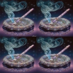 **The disco cigarette is completely covered in glittering mirror mosaic sitting on an ashtray, cigarette is bedazzled in a mosaic of small mirrors, violet metallic wrap filter, ash tray is a mosaic of tiny mirrors, mirrored surface of cigarette, mirrored surface of ash tray, portrayal of rising wafting smoke and mirrors, background is glitter black anodized with contrast silver and purple glitter flake, intimate product ad photography style --weird 123 --chaos 66 --s 666 --exp 69 --v 7.0 --ar 2:3** - Variations (Region) by <@342505012569833472> (fast)