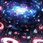 **Almagest, in the style of sillouhettes in space, cosmic, --niji 6 --p obus7c1 --sref 4258730736** - Image #1 <@1046979480603869234>