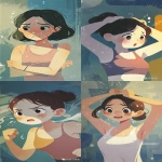 **a cute cartoon girl character sweating with visible sweat beads and flushed cheeks, wearing a simple sleeveless tank top with soft pink, big expressive eyes and dynamic pose conveying heat and exertion, soft pastel color palette with light shading, clean bold line art --ar 9:16 --sref 3362625484** - <@1391658406728826971> (fast)
-# Create, explore, and organize on [midjourney.com](<https://midjourney.com/imagine?from_discord=1>)
