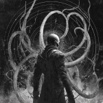 **black and white illustration / of a ripped alien man / infused with massive biomechanical tendrils / etched with intricate textures / heavy industrial aesthetics / dark futuristic fantasycore / atmospheric / eerie / foreboding / grainy / gritty / grungy / macabre / menacing / moody / mysterious / ominous / phantasmagorical / strange / uncanny** - Image #4 <@1080572898269466724>