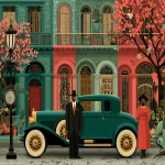 **Harlem renaissance risograpg illustration --ar 4:3 --s 799 --v 7.0** - Upscaled by <@971983145287168010> (fast)