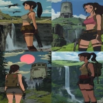 **video game style country engraving landscape fantasy mission with beautiful Lara Croft type protagonist --c 1 --s 111 --sref 993567133 219555825 2807990166 --ar 5:7 --v 6.1** - <@1203771238686793768> (relaxed)
-# Create, explore, and organize on [midjourney.com](<https://midjourney.com/imagine?from_discord=1>)