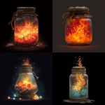 **magical jar of fire, in the style of dungeons and dragons item illustration** - <@878478340170866709> (fast)