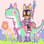 **cute medieval cat rides a diplodocus into battle --ar 3:2 --sref 1198707268 --profile xd6tqqy --sw 400 --stylize 800 --niji 6** - Image #4 <@937851746712186921>