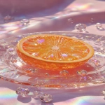 **a highly detailed crystal orange art piece, shaped like a sliced orange made entirely of translucent gemstone, iridescent rainbow reflections, sparkling diamond-like textures, placed on a clear glass plate, surrounded by crystal droplets, soft pastel lighting, dreamy glossy aesthetic, hyper realistic photography, fantasy luxury concept --ar 9:16** - Image #1 <@1240240057374478349>