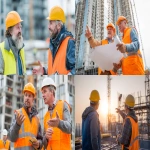 **roofers talking with each other on construction site --ar 3:2** - <@895073519526871042> (fast)