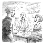 **This afternoon, in a coffee shop, a young man suddenly yelled at the staff, sparking dissatisfaction among the customers. (White line drawing)** - Image #1 <@1154404647293952050>