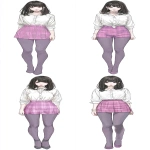 **<https://s.mj.run/H0ijeTS_jZc> beautiful anime woman, black straight hair, facing towards the camera, standing still, full body shot, hand-drawn concept art, lineart, two-tone shading, stylized anime art, athletic and pretty, short pink plaid pleated skirt, white button down blouse, purple-gray leggings, model, influencer, cinematic, two-tone coloring, professional lineart, thick lines, modern, pretty, in the style of modern anime, concept art, hand drawn, realistic proportions, detailed face, anime screenshot, --ar 8:19** - Variations (Strong) by <@299714843269791752> (relaxed)