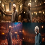 **eye-level front-facing shot, a high definition photo realistic of profesor wole soyinka, standing in the centre of the frame, full body shot, standing with one hand in his pockets, full body , blurred out audiences in the background and surrounding, addressing the student at Oxford University United Kingdom, detailed aesthestics, beautiful stage lights, wearing smooth dark african native outfit, detailed image, --ar 16:9 --v 7.0** - <@1065391125663322203> (fast)