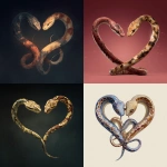 **Create an image of 2 snakes into a love heart** - <@1218139534798229544> (fast)
-# Create, explore, and organize on [midjourney.com](<https://midjourney.com/imagine?from_discord=1>)