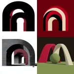 **<https://s.mj.run/M2QlpVltX3k> a logo comprised of two arches in perspective, on in front of the other and offset --s 250 --chaos 30** - <@999895176619237436> (fast)