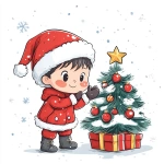 **Christmas toy, children's illustration, color light illustration, on a white background, simple style, line art, sticker --s 250** - Image #2 <@806668441582305311>