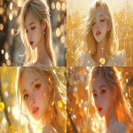 **Blond hair korean young women, gold, happy, pretty, cute --v 6.1 --ar 16:9** - <@1136199270224117860> (fast)