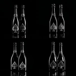 **album art cover of 2 bottles of silver ace of spades champagne bottles with a black background. The theme is minimalistic and black and white** - Variations (Strong) by <@858514381120602142> (fast)