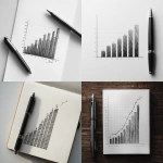 **simple fineliner sketch. a statistics chart of a boost in media numbers** - <@244061125812027393> (fast)