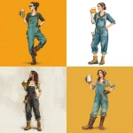 **A woman in overalls, standing in boots, brandishing a beer mug** - <@427585336424661004> (relaxed)
-# Create, explore, and organize on [midjourney.com](<https://midjourney.com/imagine?from_discord=1>)