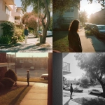 **viewpoint is located in street by a curb outside an apartment complex on a sunny morning, a long haired young adult James Taylor is standing on a walkway far away** - <@617438927111979019> (fast)