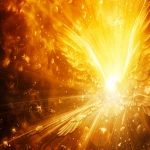 **Divine golden light rays descending from heaven onto floating elemental symbols (fire flame, water droplet, air swirl, earth crystal), angelic wings in background, warm amber and gold color palette, hyper-realistic spiritual energy, cinematic photography --v 6.0 --ar 79:59** - Image #4 <@900787127892180992>