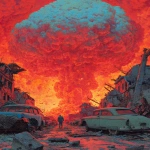 **by the artist richard corben depicting the end of the world via nuclear devastation, in the style 3d rendering --ar 13:16** - Image #2 <@1087506013407695028>