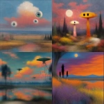 **An interstellar bog hosting sentient alien marionettes, who are hunting. What would Peter Max say to Paul Cezanne --s 250 --v 7.0** - <@1268239095600119828> (63%) (fast)
-# Create, explore, and organize on [midjourney.com](<https://midjourney.com/imagine?from_discord=1>)
