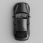 **3D rendering of a black car, top view, rendered from the top, simple 3D, C4D, blender, plain floor --v 7.0** - Upscaled by <@1090235509290319903> (fast)
