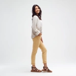 **retail advertisement style, photography, side profile, female shoe model in casual clothing wearing sandals, white background, studio, smiling, full body shot --v 7.0** - Image #4 <@1080232511734554834>