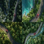 **overhead view, red convertible car driving in the right lane of a highway winding through a lush tropical mountanous environment, hyper realistic, cinematic --ar 16:9 --v 7.0** - <@679709826716270628> (fast)