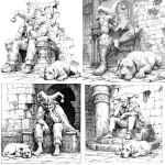 **black and white line art of a medeival court jester sitting on a king/s throne in the pose of rodin/s thinking man. The jester is wearing a jesterhat with three bulbous protrusions with bells on the tips. there is an old mastiff dog lying down at the jester's feet laying down with its head on on a stone floor. the throne is in a castle room with stone walls that are beginning to decompose. --v 7.0** - <@897244946770296893> (fast)
-# Create, explore, and organize on [midjourney.com](<https://midjourney.com/imagine?from_discord=1>)